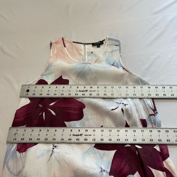Lord & Taylor Floral Linen Dress Size Medium - Picture 3 of 6